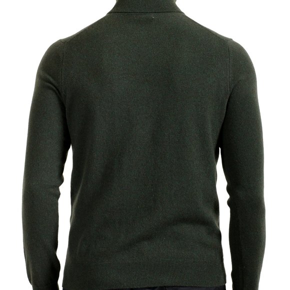 Malo Optimum Men's Lizard Green 100% Cashmere Turtleneck Pullover Sweater - Picture 3 of 6